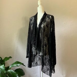 Rene Taylor black lace Duster
